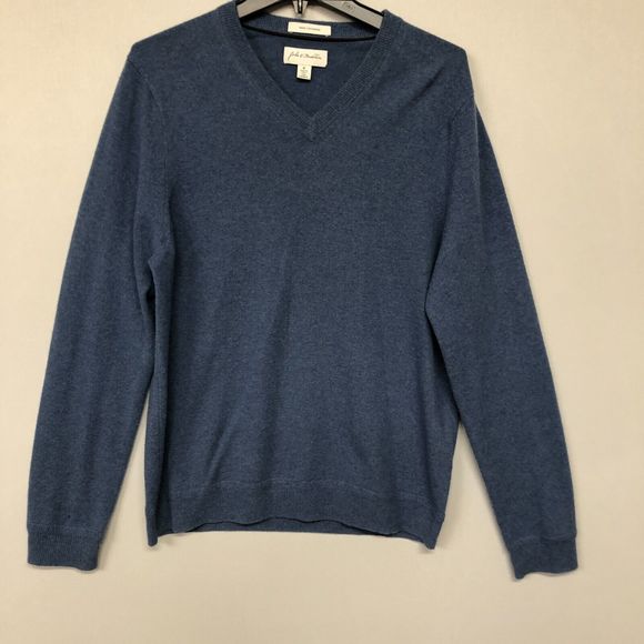 John W. Nordstrom Men 100% Cashmere Sweater Top Size Medium Blue B197 -8 - Picture 10 of 12